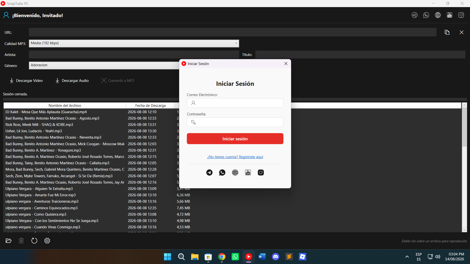 Login SnapTubePC